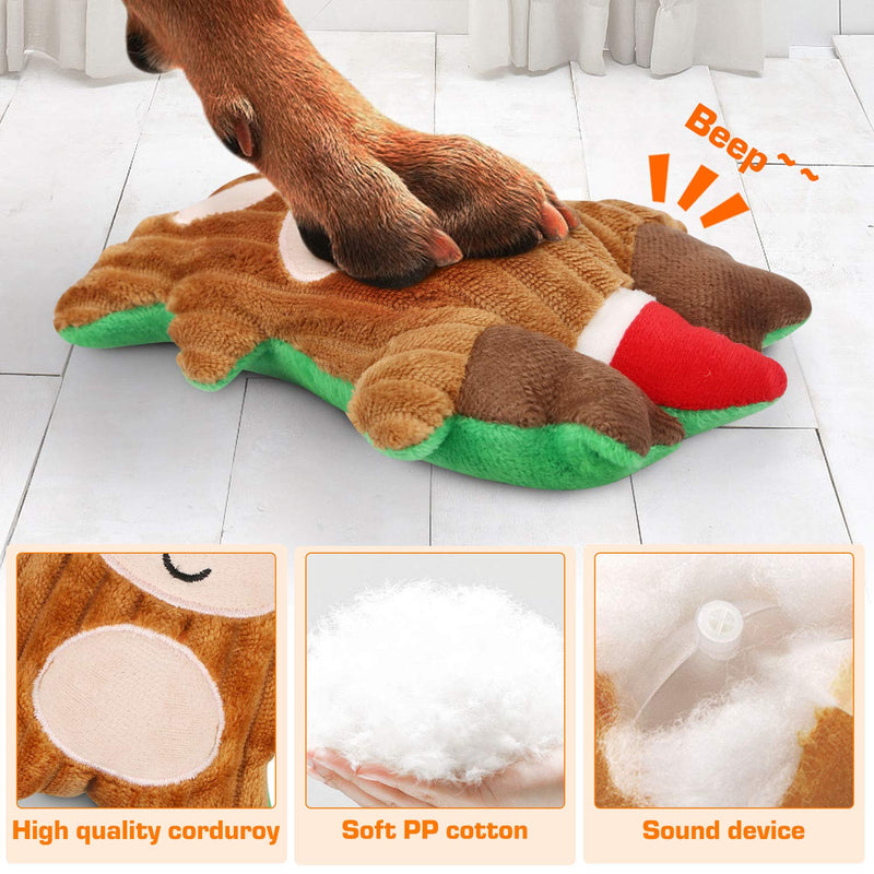Dreamon Christmas Plush Interactive Dog Squeaky Toys Xmas Gift for Small Medium Large Pet included Ginger Man Reindeer Santa Claus, 3 Pcs Set - Gift Guide
