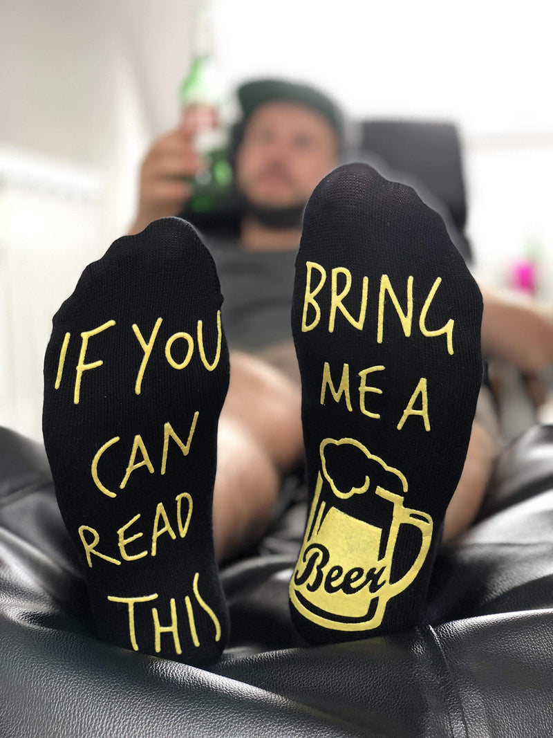 bring me socks "Bring Me A Beer Funny Novelty Ankle Lounge Socks for a Beer Lover Gift