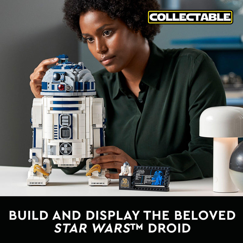 LEGO Star Wars R2-D2 Droid Building Set for Adults, Collectible Display Model with Luke Skywalker’s Lightsaber, Father's Day Treat, Gift for Men, Women, Dad or Mum 75308