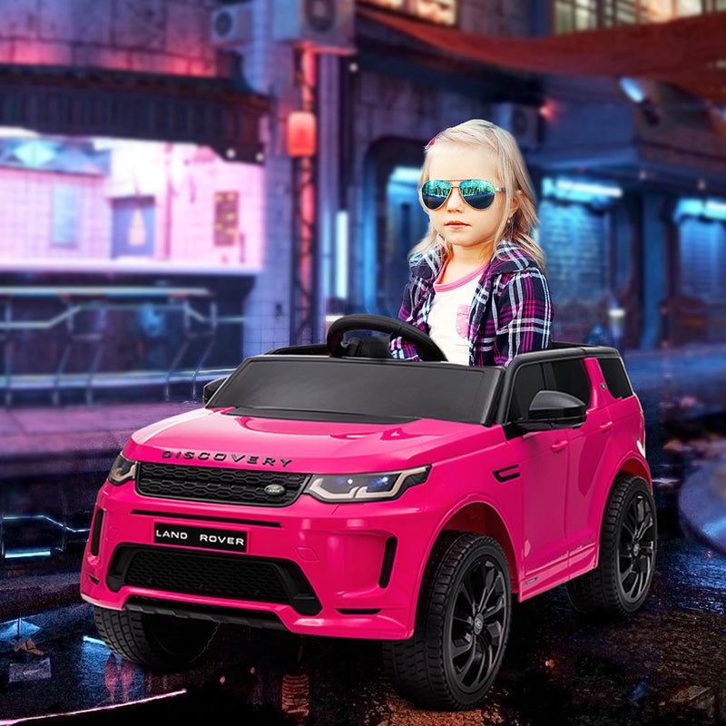 AIYAPLAY Land Rover Discovery Sport Licensed Kids Electric Car, 12V Ride on Car with Remote Control, LED Lights Music Horn, for 3-6 Years - Pink