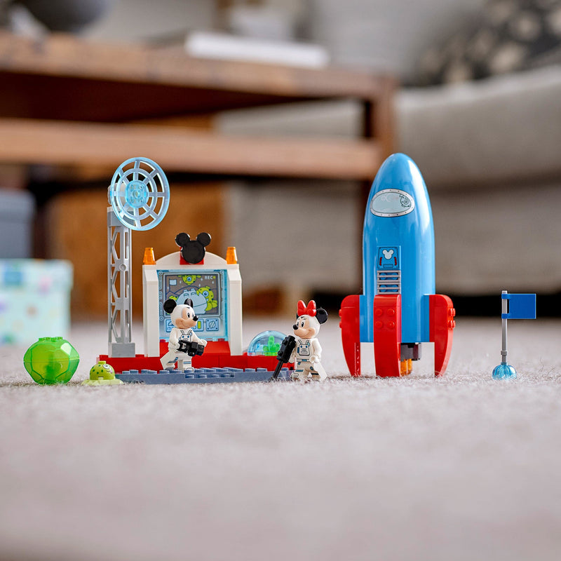 LEGO 10774 Disney Mickey Mouse and Friends Minnie Mouse’s Space Rocket Building Toy with Figures, Gifts for 4 Plus Year Old Girls & Boys