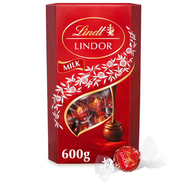 Lindt Lindor Milk Chocolate Truffles Box Extra Large - Approx 48 balls, 600g - Chocolate Truffles with a Smooth Melting Filling - Gift Present or Sharing Box - Christmas, Birthday, Celebrations - Gift Guide