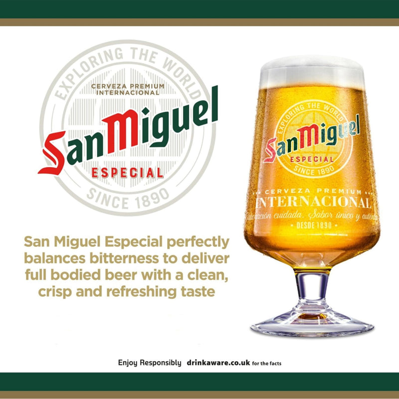 San Miguel Beer Gift Set - Official Branded 330ml Glass Bottle & Engraved Chalice Pint Glass Gifts for Him. Perfect Birthday Gifts for Men, Christmas Gifts for Stocking Fillers, Dad Gifts - Gift Guide