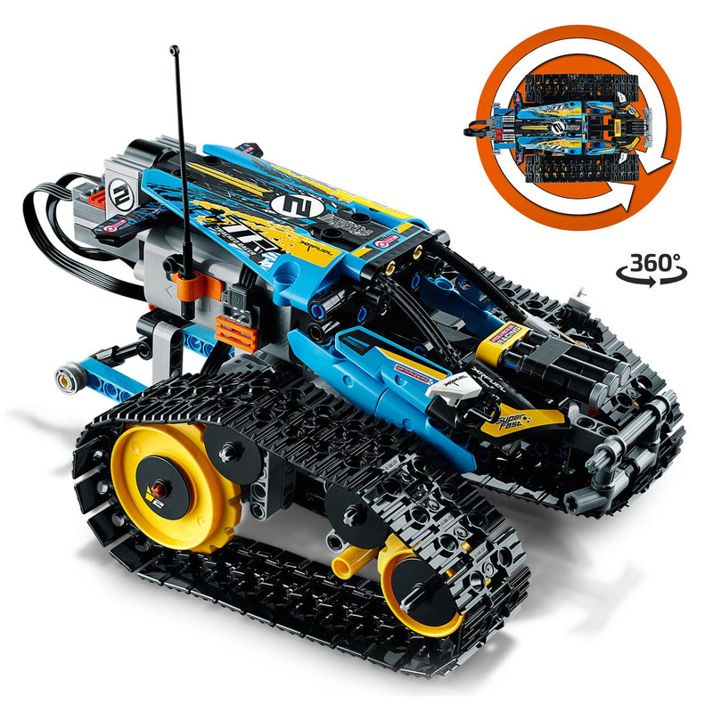 LEGO 42095 Technic Remote-Controlled Tracked Stunt Racer Toy, 2 in 1 Race Car Model with Power Functions Motor Building Set, Racing Vehicles Collection