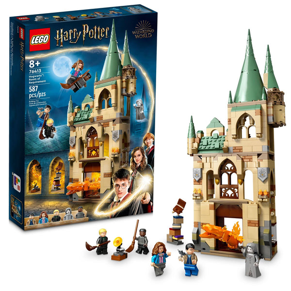 LEGO Harry Potter Hogwarts: Room of Requirement 76413, Castle Toy with Transforming Fire Serpent Figure, Deathly Hallows Modular Building Set, Grey