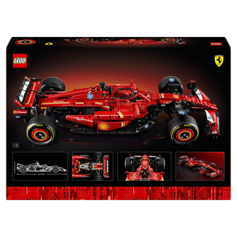 LEGO Technic Ferrari SF-24 F1 Car Model - Collectible Formula 1 Set with 1:8 Scale V6 Engine, Gear Box, Steering & DRS - Gift Idea for Adult & Teenage Racing Fans 42207