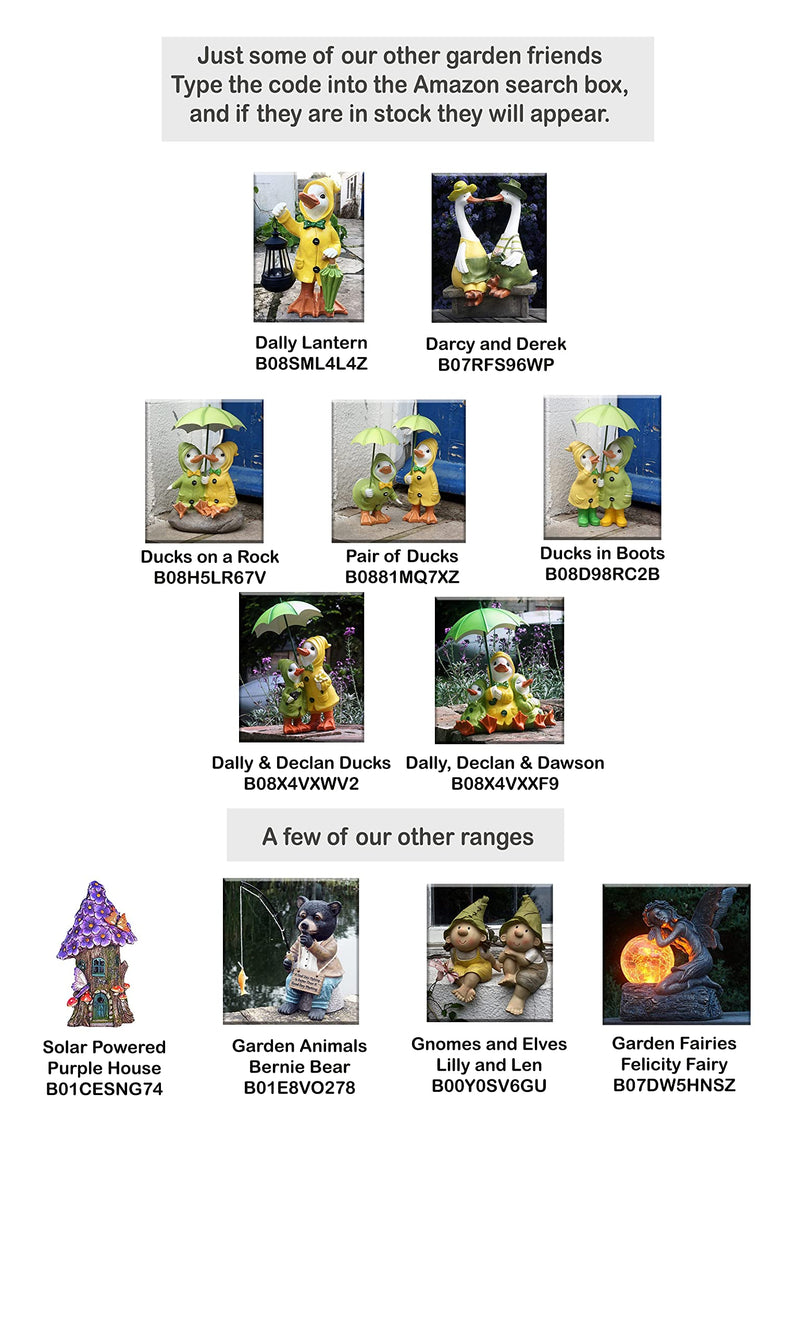 Bill and Beryl Elves standing rose, Garden Ornament, Gnome, Garden Fairy, Troll, Imp Rose - Gift Guide