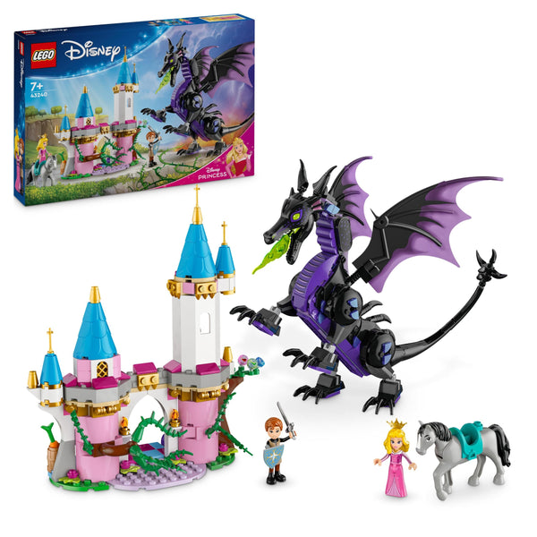 LEGO ǀ Disney Princess Maleficent’s Dragon Form Building Toy Set for Kids and Sleeping Beauty Fans, with 2 Mini-Doll Figures, Fun Gift Idea for 7 Plus Year Old Girls and Boys Who Love Aurora 43240