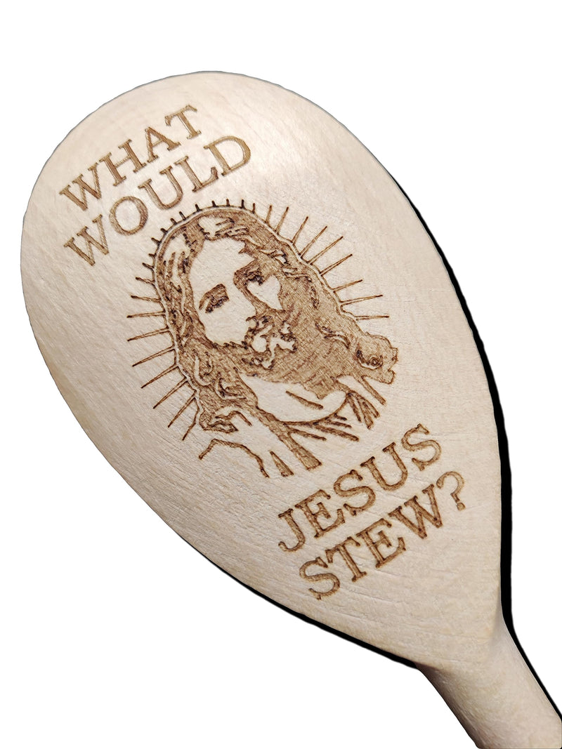 What Would Jesus Do Stew Wooden Baking Spoon Novelty Cooking Gift Christian God Religous Present