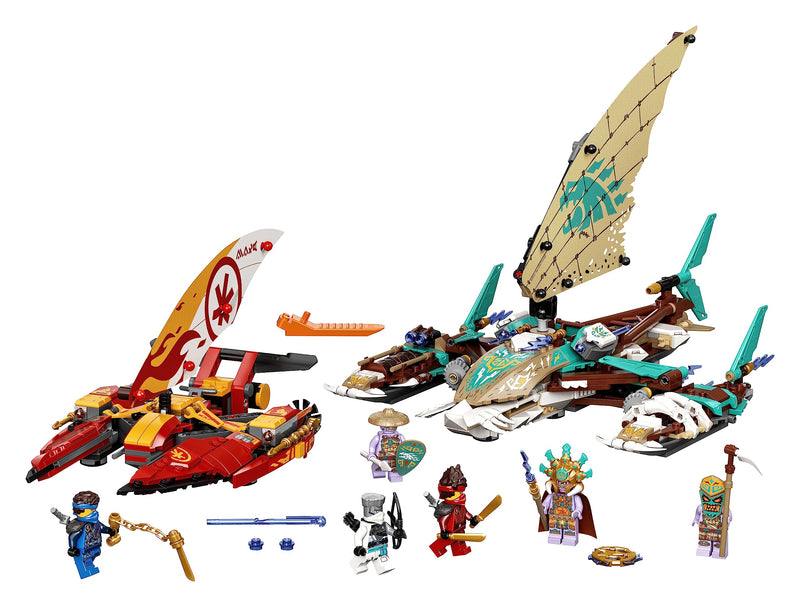 LEGO 71748 NINJAGO Catamaran Sea Battle Building Set with 4 Boat Toys and Kai, Jay and Zane Minifigures