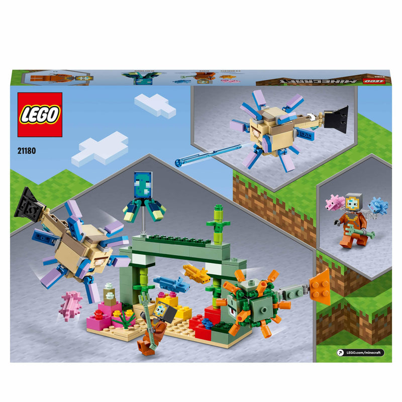 LEGO 21180 Minecraft The Guardian Battle Set, Coral Fish Toy, Gifts for Kids, Boys and Girls Age 8 Plus with Mobs Figures