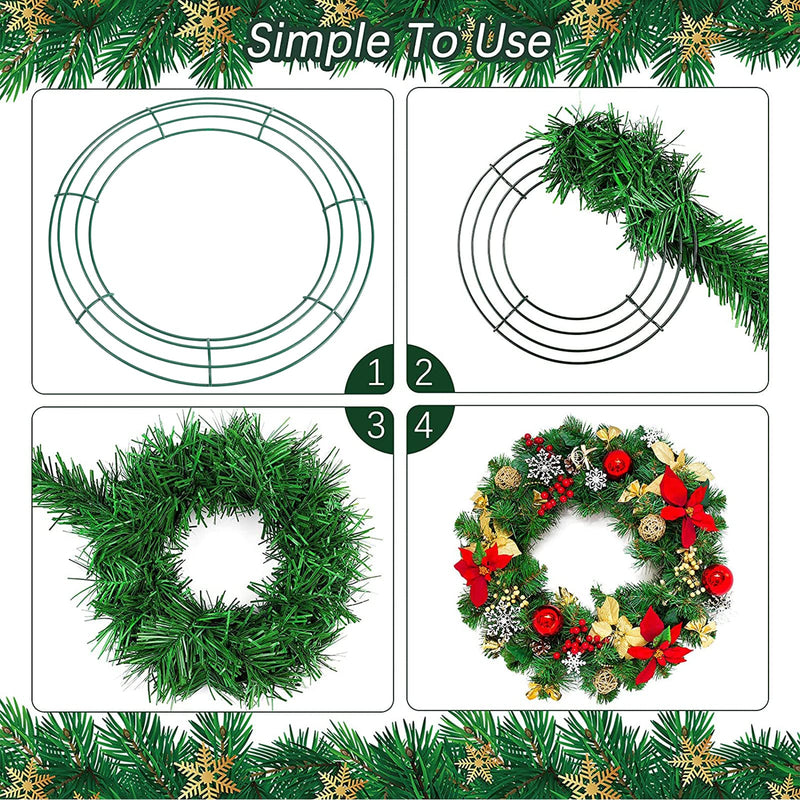 4 Pack Christmas Wire Wreath Rings 14 inch Metal Wreath Frame - 35cm Large Round Wire Wreath Frame for Christmas Wreath Making Rings Base, Wedding Garland Ring, Garden, Home Deco Supplies DIY Crafts - Gift Guide