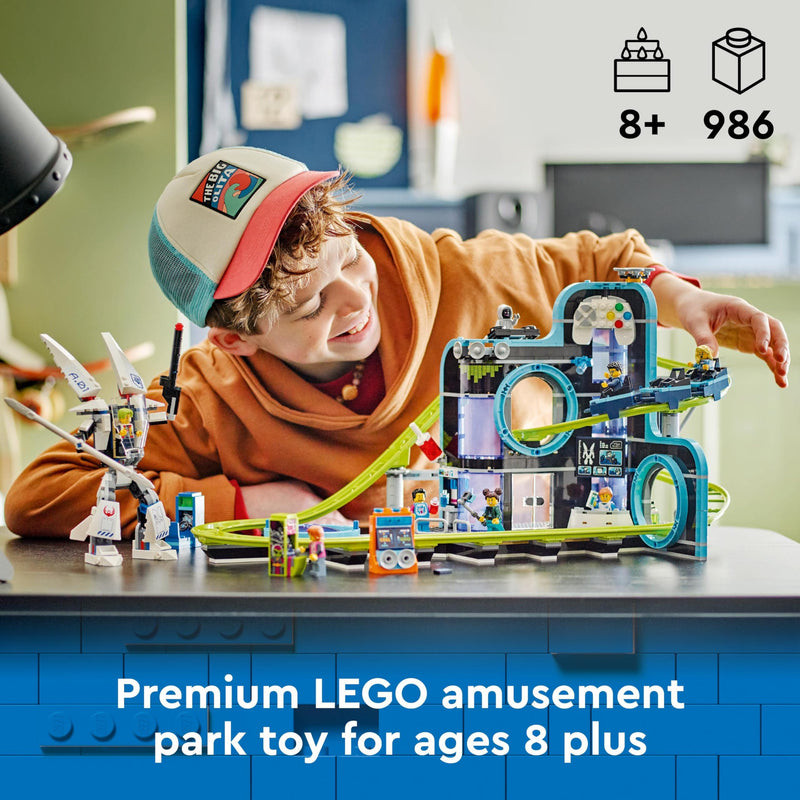 LEGO City Robot World Roller-Coaster Park Set, Creative Building Toy for 8 Plus Year Old Boys & Girls, Fairground Playset with 8 Minifigures, Fun Gift for Kids 60421