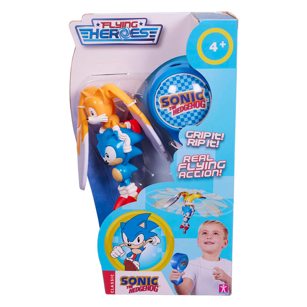 Flying Heroes 07981 Sonic The hedgehog Flash Pull The Cord to Watch Them Fly Action Toy Ideal Present for Boys Aged 4-7 Years Tails. No Batteries Required