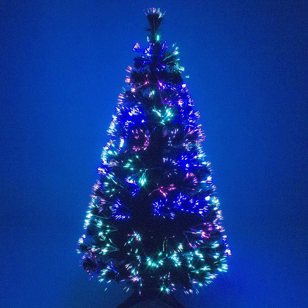 Abaseen 4ft Green Artificial Fibre Optic Christmas Tree | Xmas Tree with Color Changing Multicolor Fibre Optic for Indoor Decoration - Gift Guide