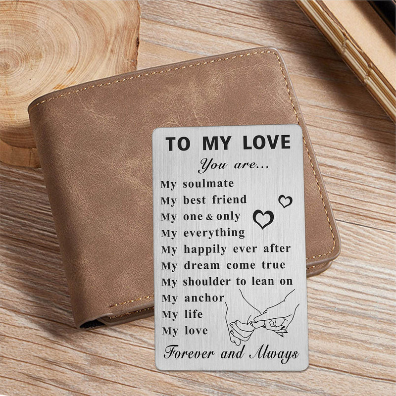 FALOGI My Love Wallet Card, 10 Reasons Why I Love You, Soulmate Gifts for Her, Love Gifts for Girlfriend Wife