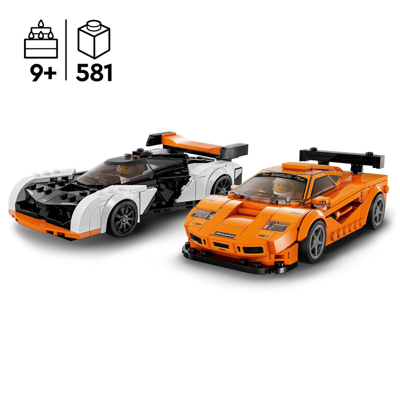 LEGO Speed Champions McLaren Solus GT & McLaren F1 LM Set, 2 Iconic Race Car Toys for 9 Plus Year Old Boys & Girls, Hypercar Model Building Kit, Collectible Gift for Kids 76918