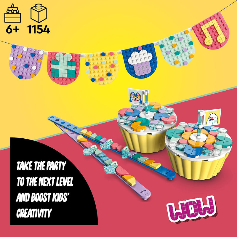 LEGO 41806 DOTS Ultimate Party Kit, Kids Birthday Games and DIY Party Bag Fillers with Toy Cupcakes, Bracelets and Bunting, Creative Crafts Gifts for Girls and Boys