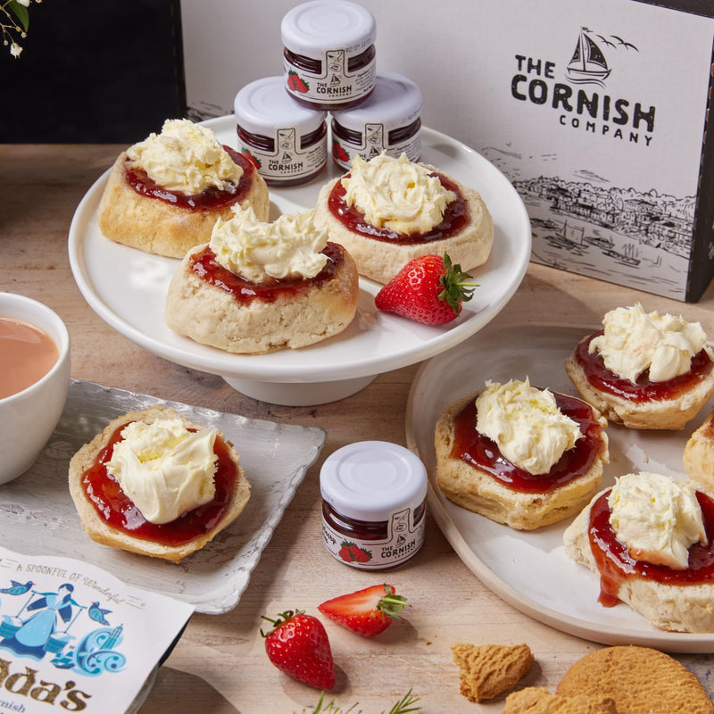 The Cornish Company Afternoon Tea Hamper – Deluxe Tea Set Hamper Gifts for Women Includes Fresh Scones, Biscuits – Birthdays, Anniversaries & Special Occasions - Gift Guide