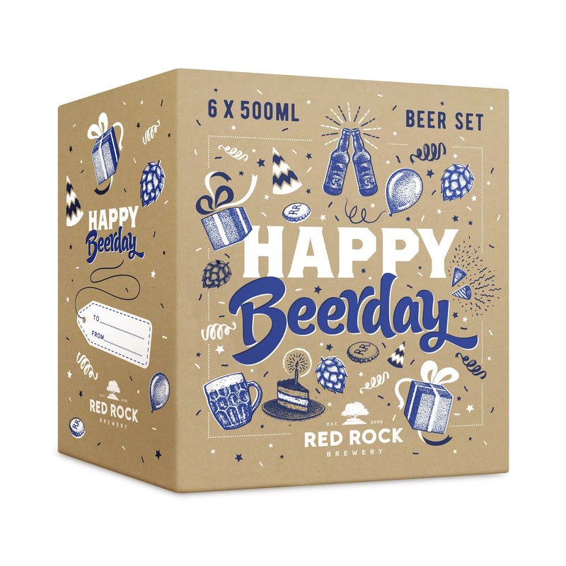 Red Rock Brewery Happy Birthday Beer Selection Box – 6 Bottles of British Beer in Gift Packaging (Ales Selection)