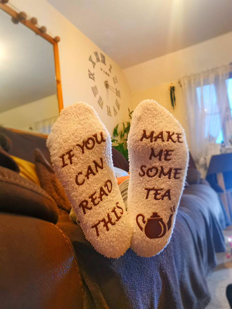If You Can Read This Make Me Some Tea Funny Socks Cupcake Gift Packaging Fuzzy Warm Cotton Great Gifts For Women Wife Hostess Housewarming Novelty Romantic Birthday Present Tea - Gift Guide