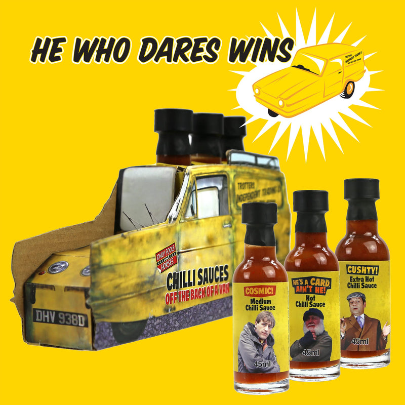 Kimm & Miller Only Fools and Horses Hot Sauce Gift Set - Novelty Chilli Sauce Gifts for Men with 3 x 45ml Bottles - Great Mens Gift Set & Dad Birthday Gifts