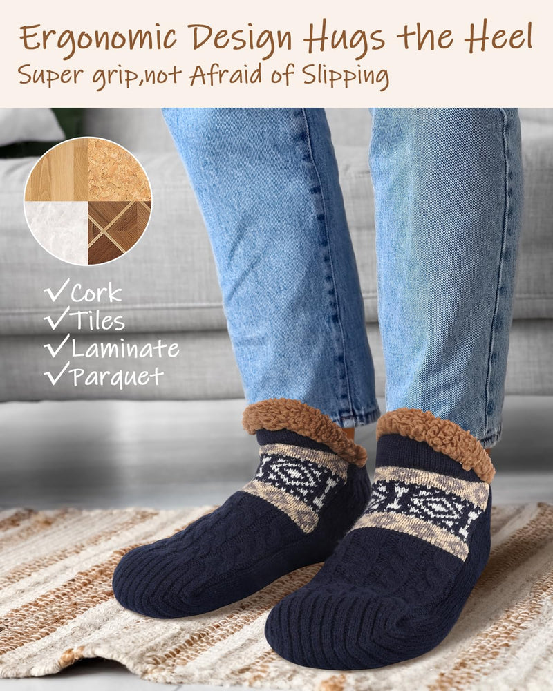 Slipper Socks Mens Stocking Fillers: Christmas Gifts for Men Dad Him Xmas Gifts for Women Men, Slipper Socks Mens Cosy Bed Socks, Secret Santa Gifts Under 10 Pounds Stocking Fillers for Teenage Boys - Gift Guide