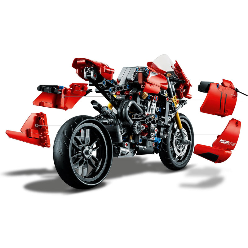 LEGO Technic Ducati Panigale V4 R 42107 Motorcycle Toy Building Kit (646 pieces), Build A Model Motorcycle, Featuring Gearbox and Suspension