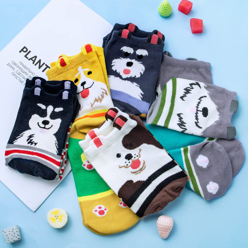 Justay Comf 5 Pairs Women Socks Animal Cat Dog Socks Funny Cute Socks Gift for Ladies Socks Novelty One Size Black