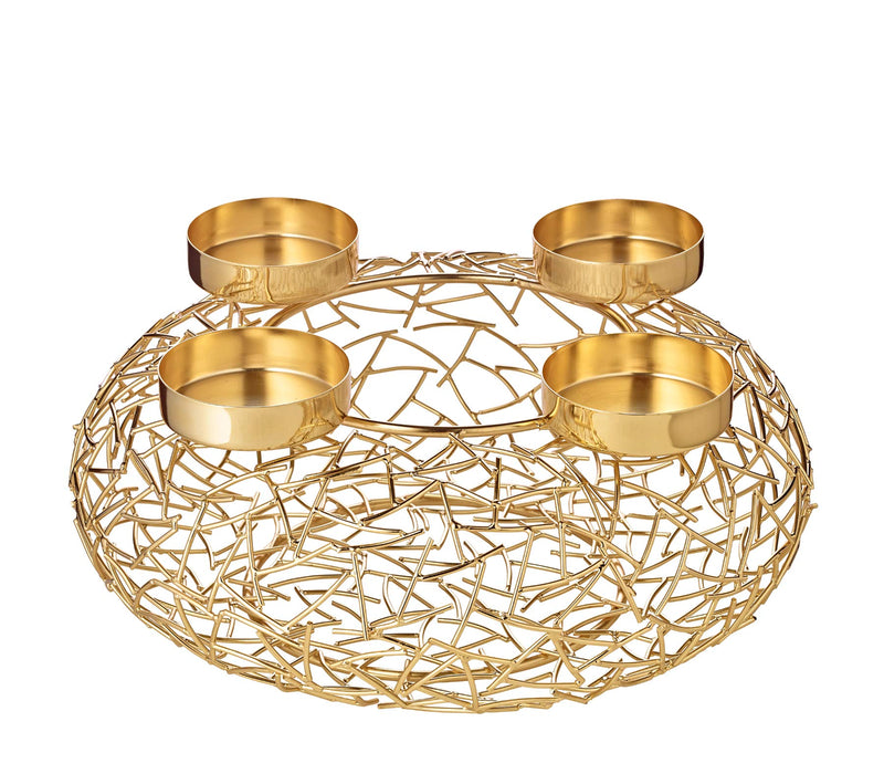 Edzard Advent wreath Milano, stainless steel, gold-coloured, diameter 13,4 in - Gift Guide