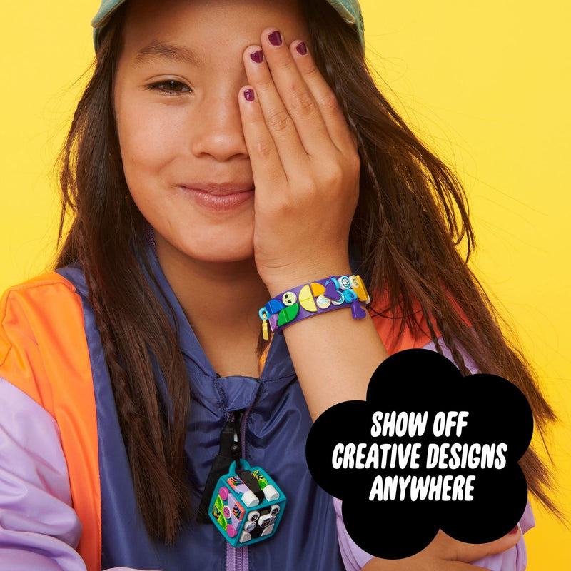 LEGO DOTS Neon Tiger Bracelet & Bag Tag 41945 DIY Craft Kit Bundle; A Creative Gift for Animal Fans Who Like to Make Keychain-Style Accessories; Fun Inspiration Set for Kids Aged 6+ (188 Pieces)