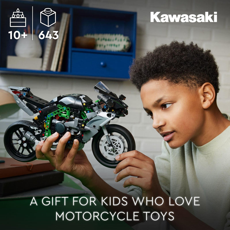 LEGO Technic Kawasaki Ninja H2R Motorcycle Toy, Vehicle Gift for 10 Plus Year Old Kids, Boys & Girls, Collectible Motorbike Building Set, Scale Model Kit for Independent Play 42170