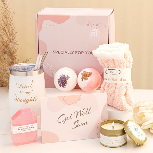 Get Well Soon Gifts for Women, Care Package for Her Gift Basket for Sick Friends, hug in a box Relaxation Spa Bath Set for Her Ladies Pamper Hamper Sets for Mum, Friends, Sister, Wife