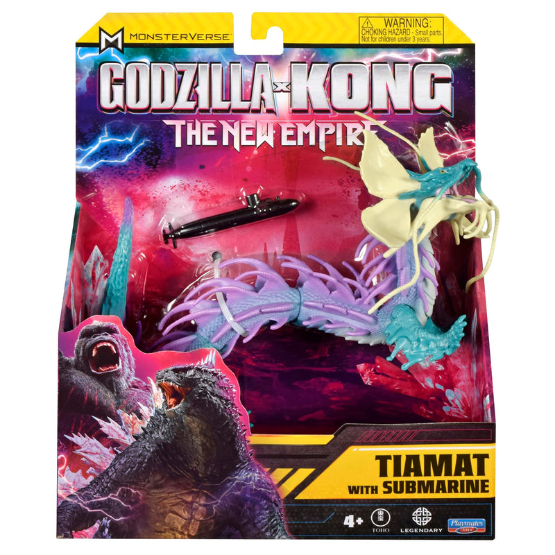 MonsterVerse Godzilla x Kong: The New Empire, 6-Inch Tiamat Action Figure Toy, Iconic Collectable Movie Character, Includes 2.5-Inch Submarine Accessory, Suitable for Ages 4 Years+