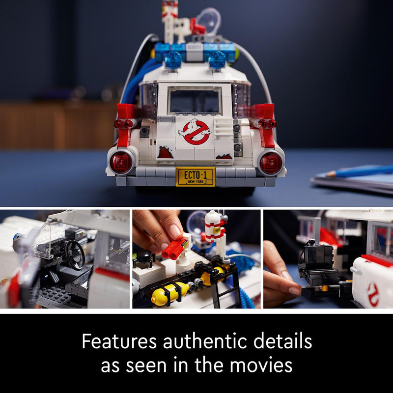 LEGO Icons Ghostbusters ECTO-1 Car Kit, Large Set for Adults, Gift Idea for Men, Women, Her, Him, Collectable Model for Display, Nostalgic Home Décor 10274