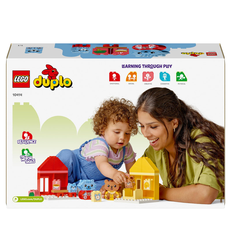 LEGO DUPLO My First Daily Routines: Eating & Bedtime Toddler Learning Toys with 2 Houses and 4 Animal Figures, Let's Toddlers Explain Feelings, Gifts for Kids, Girls and Boys Aged 18 Months Plus 10414