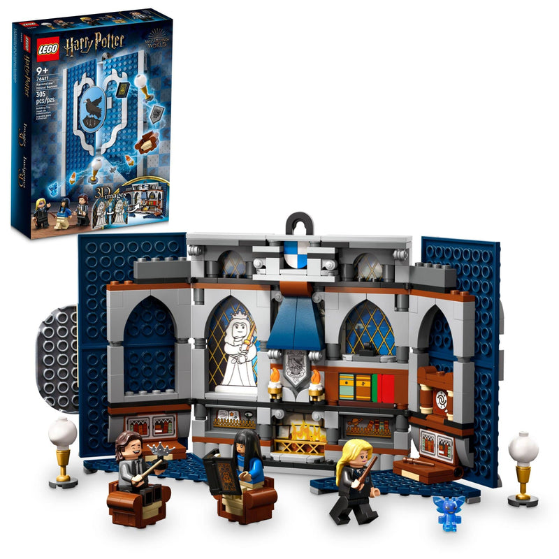 LEGO 76411 Harry Potter Ravenclaw House Banner, Hogwarts Castle Common Room Toy or Wall Display with Luna Lovegood Minifigure, Collectible Travel Toys