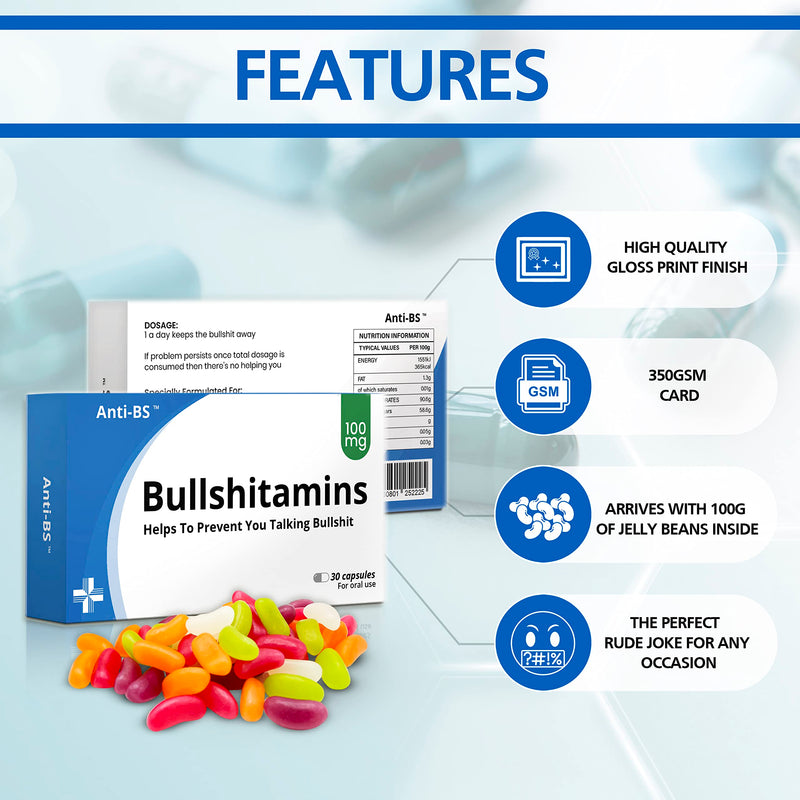 Funny Rude Joke Pill Tablets Box Prank with Jelly Beans Sweets Inside Gift for Men Him Secret Santa Christmas Stocking Filler April Fools Day Birthday Gifts for Women Boxes Presents for Boyfriend Dad - Gift Guide