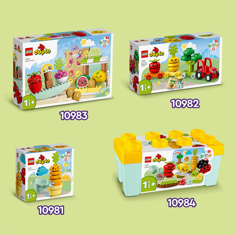 LEGO 10981 DUPLO My First Growing Carrot, Stacking Toys for Babies 1.5+ Years Old with 4 Vegetable Bricks, Learning Educational Toy for Toddlers