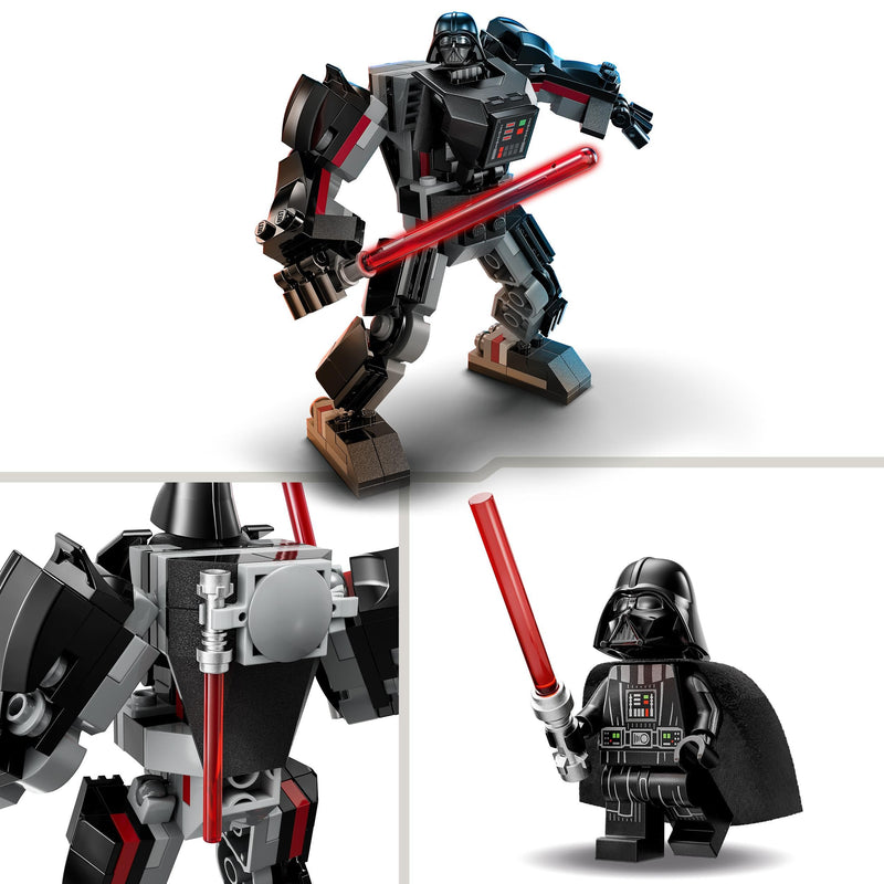 LEGO Star Wars Darth Vader Mech, Buildable Action Figure Model with Jointed Parts, Minifigure Cockpit and Large Red Lightsaber, Collectible Toy for Kids, Boys, Girls Aged 6 and Up 75368