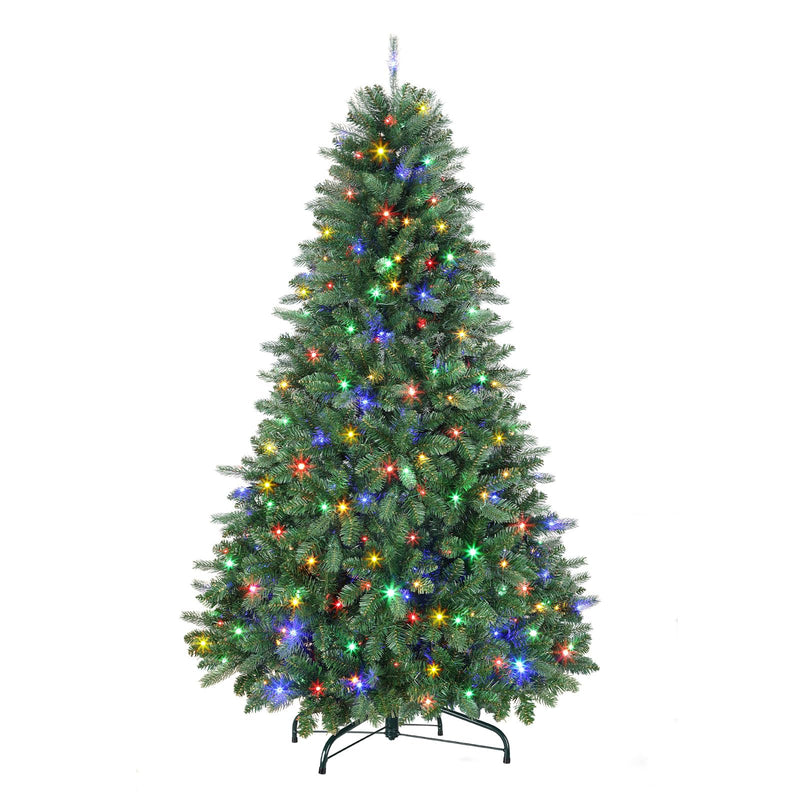 SHareconn 6FT Pre-Lit Artificial Christmas Tree with 330 Warm White & Multicolor LED Lights, 8 Light Modes, Xmas Tree with 1018 PE & PVC Branch Tips, Metal Stand, Easy Assembly and Foldable - Gift Guide