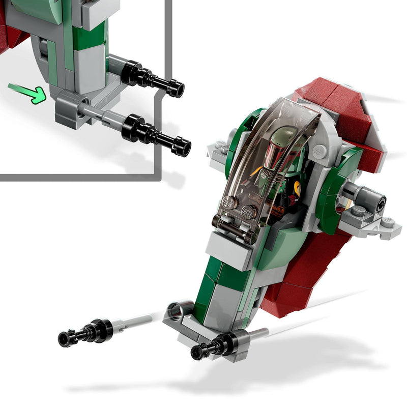 LEGO Star Wars Boba Fett's Starship Microfighter, Buildable Toy Vehicle with Adjustable Wings and Flick Shooters, The Mandalorian Set for Kids 75344