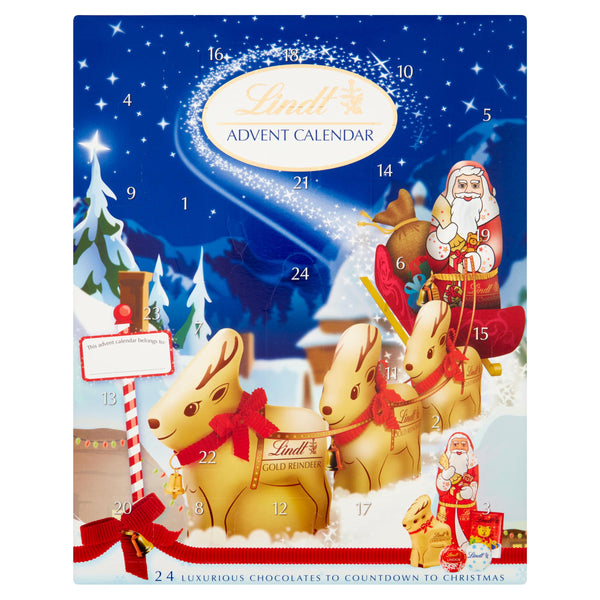 Lindt Milk Chocolate Christmas Advent Calendar 2024 | Medium 160 g | A selection on 24 Finest Christmas Milk Chocolate Figures and Truffles for a Magical Christmas Countdown for Him and Her - Gift Guide