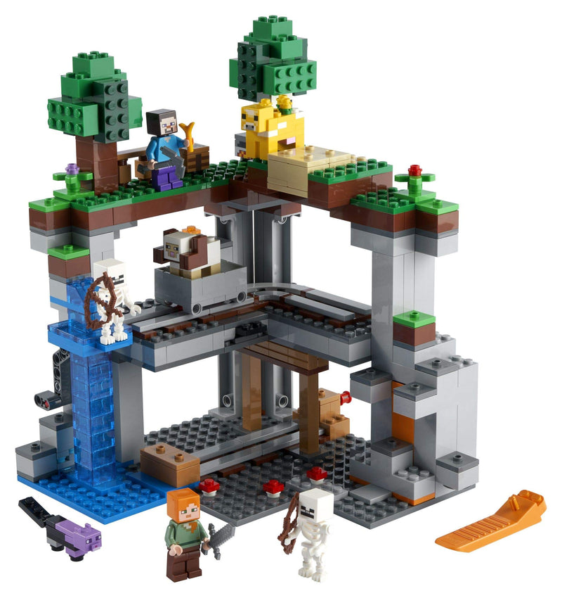 LEGO Minecraft The First Adventure 21169 Hands-On Minecraft Playset; Fun Toy Featuring Steve, Alex, a Skeleton, Dyed Cat, Moobloom and Horned Sheep, New 2021 (542 Pcs), Multicolor