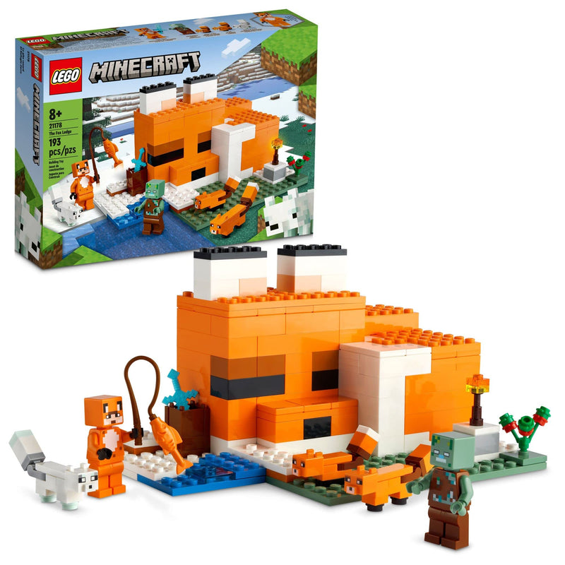 LEGO Minecraft The Fox Lodge 21178 Building Kit and Toy House Playset; Great Gift for Kids and Players Aged 8+ (193 Pieces)