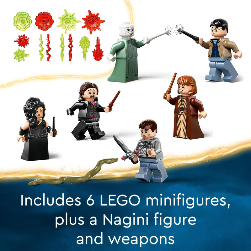 LEGO Harry Potter The Battle of Hogwarts, Castle Toy with Molly Weasley, Bellatrix Lestrange and Voldemort Minifigures plus the Sword of Gryffindor, Deathly Hallows – Part 2 Set, Gift for Kids 76415