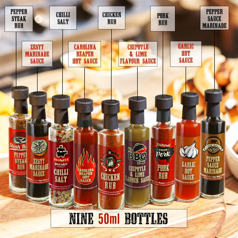 Kimm & Miller BBQ Sauce Gift Set with 9 Authentic Louisiana Steak Sauces, BBQ Rubs, BBQ Marinades & More - Fun BBQ Gifts & Cooking Gifts for Men & Women - Gift Guide