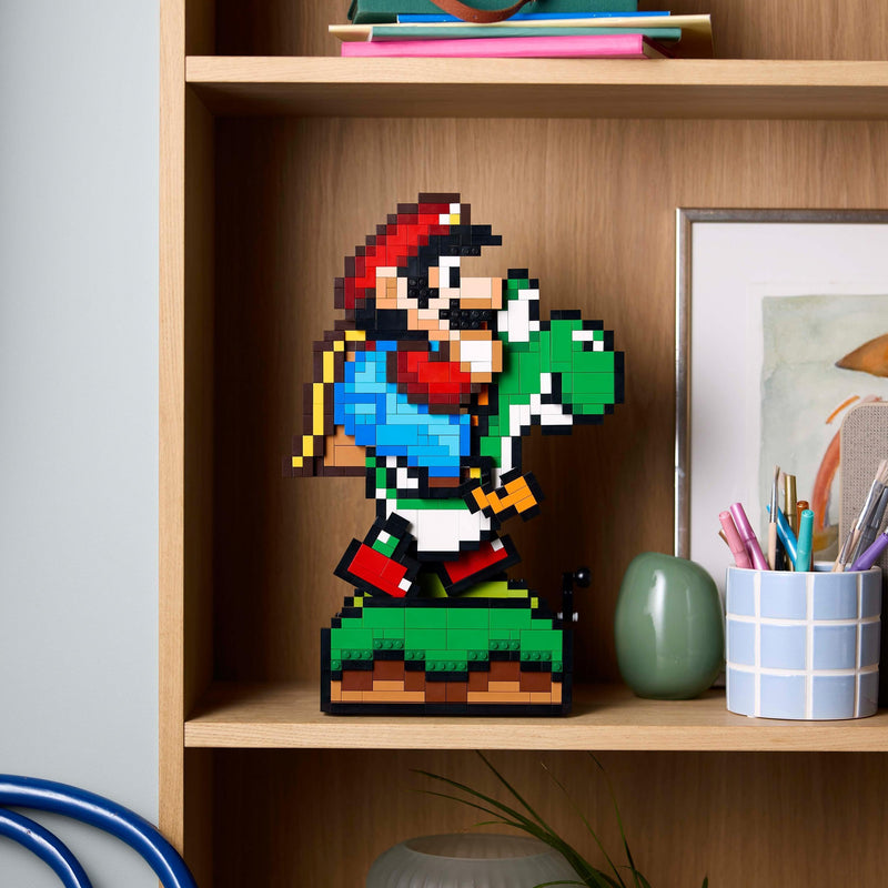 LEGO Super Mario World: Mario & Yoshi Building Set, Model Kit for Adults to Build, with Pixelated Character Figures, Collectible Gamer Gift for Men, Women, Him or Her, Great for Home Decor 71438