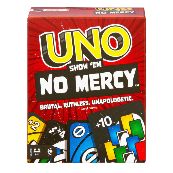 Mattel Games UNO Show ?em No Mercy Card Game for Kids, Adults & Family Parties and Travel With Extra Cards, Special Rules and Tougher Penalties., HWV18