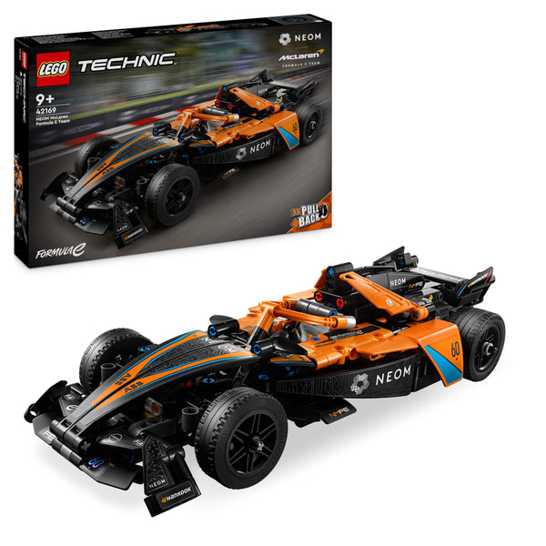 LEGO Technic NEOM McLaren Formula E Race Car Toy for 9 Plus year Old Kids, Boys & Girls, Model Pull-Back Vehicle Building Set, Kids' Bedroom Decoration, Birthday Gift Idea 42169